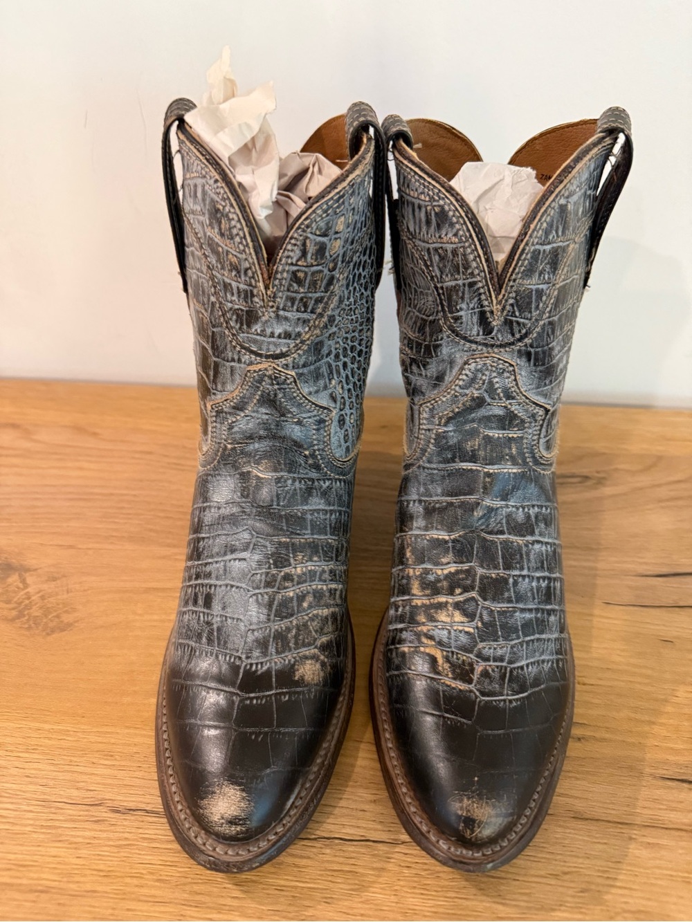freebird Zamora  Croc-Embossed Western Boots